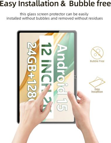Screen Protector for SVITOO P12 Android 15 Tablet 12 Inch, HD Scratch Resistant Tempered Glass Film for SVITOO P12 Drop Protection,Touch Sensitive,Anti-Fingerprint,1 pack. in Kuwait