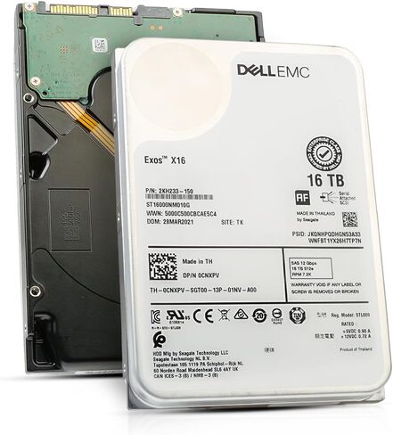 محرك الأقراص الصلبة Seagate Dell Exos X16 ST16000NM010G سعة 16 تيرابايت 7200 دورة في الدقيقة SAS 12 جيجابايت/ثانية 512e 3.5 بوصة (متجدد) in Kuwait