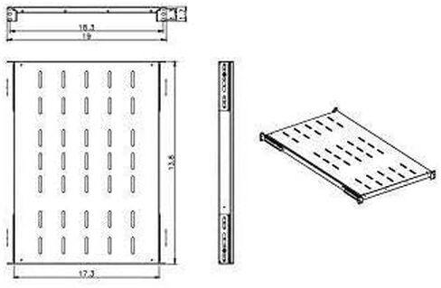 Fixed Rack Server Shelf 1U 19inch 4 Post Rack Mount Adjustable 14inch-20.5inch in Kuwait