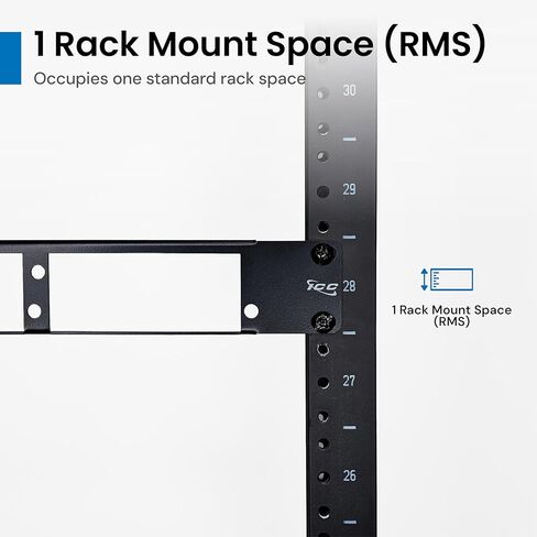 ICC 1 RMS Fiber Optic Blank Patch Panel, 4 Slot Staggered Push-Pin Design Adapter Panels & MPO Cassettes, 19" Rack Mount, Black, ICFORPP1RH in Kuwait