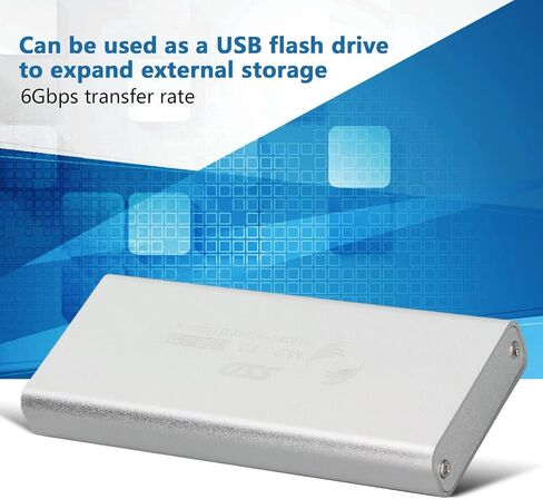 mSATA to USB 3.0 SSD Enclosure Adapter, External SSD Enclosure with 6Gbps Transfer Rate, Aluminum Alloy Case for 30x30mm and 30x50mm mSATA SSD, Plug and Play for PC in Kuwait