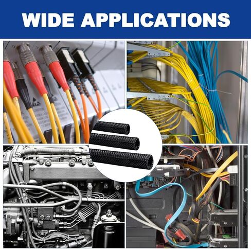 Split Wire Loom Sleeve Master Kit, Complete Cord & Hose Protection for Vehicles, No-Chew Cable Management Set with Split Sleeves, Fabric Heat Shrink Tubing, Silicone Tape & Cable Ties in Kuwait