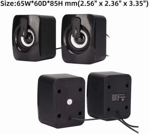 1 Pair A2 Mini ABS Computer Speaker Stereo Sound Wired Less Distortion Clear Bass USB Powered Gaming Speaker Laptop Desktop Use in Kuwait