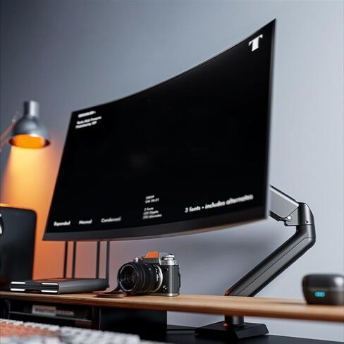 Monitor Mount 17-32 Inch Single Monitor Arm Mount, Aluminium Monitor Desk Stand, Articulated Arm with Mechanical Spring Holds up to 19.8 Pounds, C-Clamp and Grommet Monitor Table Mount in Kuwait