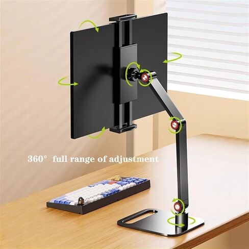 Monitor Arm Portable Monitor Holder for Phones/Tablets/Screens up to 17.3 inches, Foldable Carbon Steel Tablet Desk Stand, Holds up to 11.0 lbs Monitor Mount Arm in Kuwait