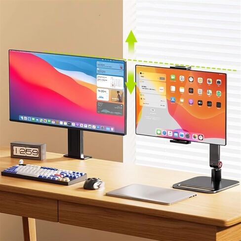 Monitor Arm Portable Monitor Holder for Phones/Tablets/Screens up to 17.3 inches, Foldable Carbon Steel Tablet Desk Stand, Holds up to 11.0 lbs Monitor Mount Arm in Kuwait