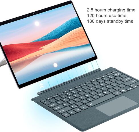 Acouto Magnetic RGB Backlit Tablet Keyboard with Control Touchpad for Pro 3 4 5 6 7 7+ - Elegant Blue Design (Blue) in Kuwait