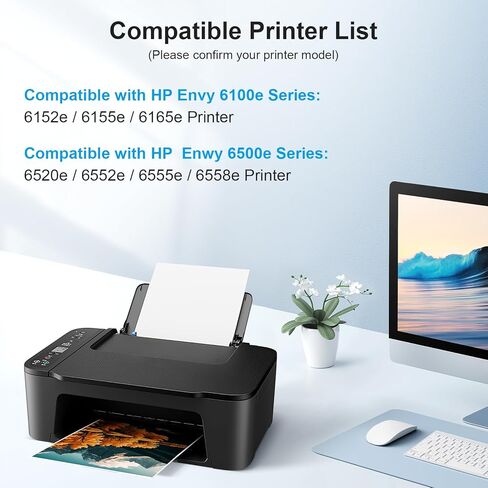 بديل 68XL لخرطوشة الحبر HP 68XL 68e 68 حزمة كومبو سوداء اللون تعمل مع طابعة HP Envy 6155e 6555e 6152e 6552e 6558e 6100e 6500e Series - عالية الإنتاجية in Kuwait