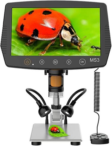 Microscope Kit LCD Screen Video Microscope Support 32GB TF Card 1000X Microscope 1080P with Control Alloy Stand Microscope Slides in Kuwait