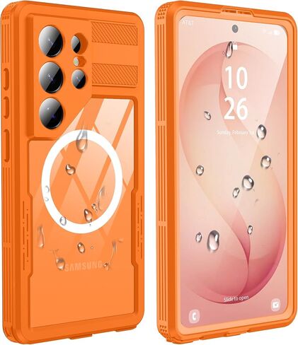 GOLDJU for Samsung Galaxy S26 Ultra Case Waterproof, S26 Ultra Case with Built-in Screen & Lens Protector, Shockproof Full Body Protection Phone Case, Compatible with MagSafe/Wireless Charging, Black in Kuwait