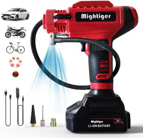 تضخيم إطار 20 فولت ضاغط الهواء اللاسلكي DC 12V محمولة محمولة محمولة الهواء مضخة هواء 150psi مع بطارية قابلة لإعادة الشحن ، وإغلاق تلقائي ، LED ، مقياس الضغط الرقمي لركوب الدراجات كرات نارية الدراجات النارية in Saudi Arabia