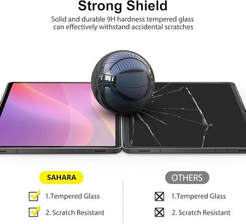 صحارى - واقي شاشة زجاجي مقوى فائق القوة مع أداة محاذاة لجهاز Galaxy Tab S11 Ultra، شفاف، (ZD-T00075) in Kuwait