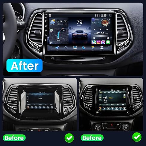 Android 13 Car Radio Stereo for Jeep Compass 2017-2020: [4+64G] 10 Inch 1280 * 800HD Touchscreen Head Unit Replacement with CarPlay Android Auto 5GWiFi GPS Bluetooth FM SWC Backup Camera in Kuwait