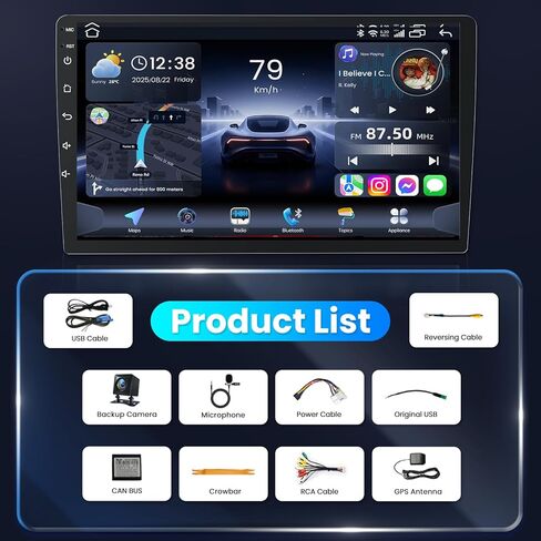 Android 13 Car Radio Stereo for Jeep Compass 2017-2020: [4+64G] 10 Inch 1280 * 800HD Touchscreen Head Unit Replacement with CarPlay Android Auto 5GWiFi GPS Bluetooth FM SWC Backup Camera in Kuwait
