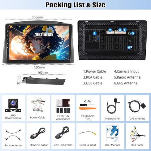 Car Radio Stereo for Jeep Grand Cherokee 2005 2006 2007 Wireless CarPlay Android Head Unit with Android Auto GPS Navigation, 10 Inch Touch Screen Bluetooth RDS FM WiFi Backup Camera 2G+64G in Kuwait