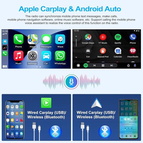 2G+64G Android 13 Car Radio Stereo for Ford EcoSport 2018 2019 2020 with Wireless CarPlay Android Auto, 10.1" Touch Screen Car Stereo with GPS Navigation WiFi Bluetooth FM RDS Radio Head Unit in Kuwait