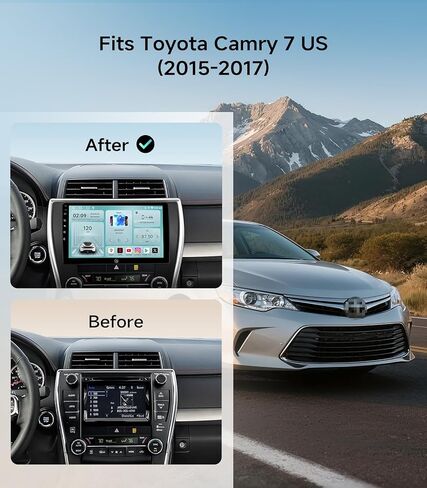 10.2" Car Stereo Radio for Toyota Camry 2015 2016 2017 - Wireless CarPlay Android Auto | 5G WiFi GPS Navigation | IPS HD Touchscreen | Bluetooth/FM/SWC | Plug & Play with 1080P Backup Camera in Kuwait