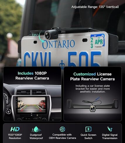 10.2" Car Stereo Radio for Toyota Camry 2015 2016 2017 - Wireless CarPlay Android Auto | 5G WiFi GPS Navigation | IPS HD Touchscreen | Bluetooth/FM/SWC | Plug & Play with 1080P Backup Camera in Kuwait