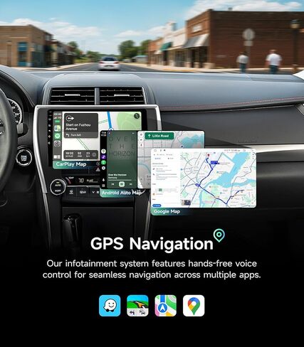10.2" Car Stereo Radio for Toyota Camry 2015 2016 2017 - Wireless CarPlay Android Auto | 5G WiFi GPS Navigation | IPS HD Touchscreen | Bluetooth/FM/SWC | Plug & Play with 1080P Backup Camera in Kuwait