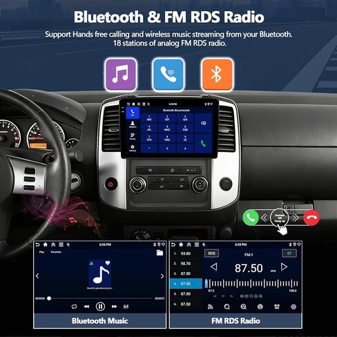 4G+64G Car Radio Stereo for Nissan Frontier 2009-2012 / Xterra 2009-2014, 9 Inch in-Cell 1280 * 720 Touch Screen Wireless CarPlay Android Auto GPS Bluetooth Android 15 Head Unit with Backup Camera in Kuwait