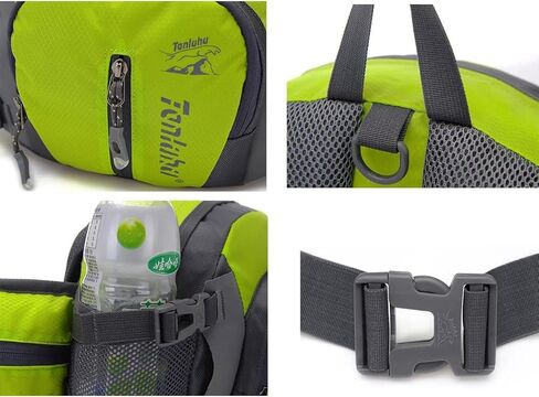 Multifunctional Water Resistant Waist Pack Backpack Daypack with Water Bottle Pockets for Running/Hiking/Cycling/Traveling (Black) in Saudi Arabia
