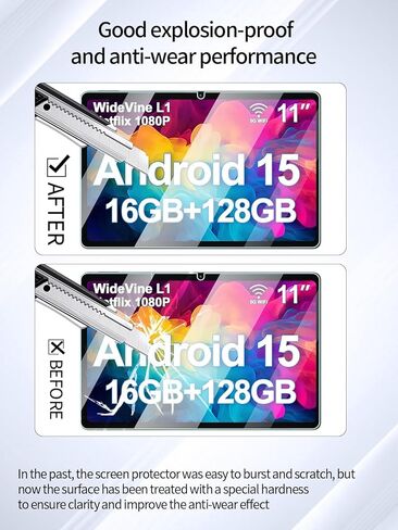 Screen Protector for DOOGEE U11 11 Inch Android 15 Tablet,Anti-Scratch 9H Hardness Touch Sensitive 2.5D Rounded Edges Bubble Free Easy to Install,2 Pack. in Kuwait