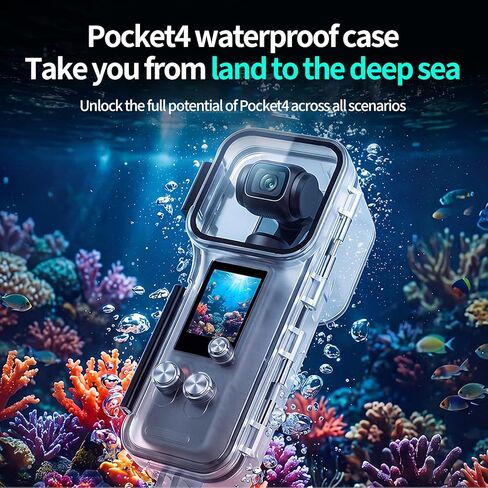 50 متر/164FT IPX8 مقاوم للماء الحال بالنسبة DJI Osmo Pocket 4 عمل الكاميرا تحت الماء الغوص الغطاء الواقي الملحقات in Kuwait