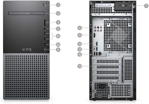 Dell XPS 8950 Desktop (2022) | Core i7-12700 - 2TB HDD + 1TB SSD Hard Drive - 16GB RAM - Nvidia GeForce GTX 1650 Super | 12 cores @ 4.9 GHz - 4GB GDDR5X Win 11 Pro Silver (Renewed) in Kuwait