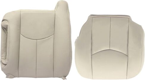 SecosAutoparts Driver Side Bottom & Top Lean Back Replacement Leather Seat Cover Compatible with Chevy GMC Tahoe Yukon Suburban Sierra 2003 2004 2005 2006 Light Tan in Saudi Arabia