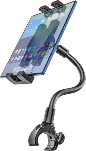 حامل دراجة Gooseneck Spin لـ Z Fold - [صديق للهاتف قابل للطي] حامل جهاز لوحي لركوب الدراجات في الأماكن المغلقة، دراجة ثابتة، بيضاوية، مشبك مقود لـ Samasung Galaxy Fold 7 6 5 4 3 2، علامات التبويب in Kuwait