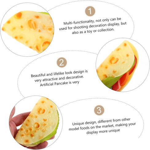 NUOBESTY Realistic Pancake Fake Food Model Taco Simulation for Display Decorative Home Props in Kuwait