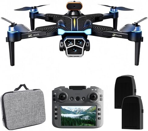 GPS Foldable Quadcopter Drone with 8K Camera, 4.5-inch Screen Control, Brushless Motors, Obstacle Avoidance, Optical Flow Hover, FPV Auto Return & Follow Mode, 25-Minute Flight Time. Perfect for outdoor explorers and an ideal gift for birthdays and festiv in Kuwait