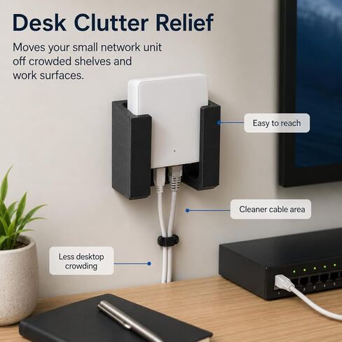 SplashNColor Wall Mount Holder Compatible with Ubiquiti – Secure Drop-in Network Device Dock | Space-Saving Gen1 Controller Cradle | Clean Desk Install in Kuwait
