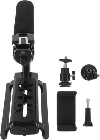 Alipis Handheld Camera Stabilizer Grip with Triple Cold Shoe Mount and Phone Clamp for Filmmaking, Video Stabilizer with Long Screw Compatible with Smartphones and Dv Camcorders in Kuwait