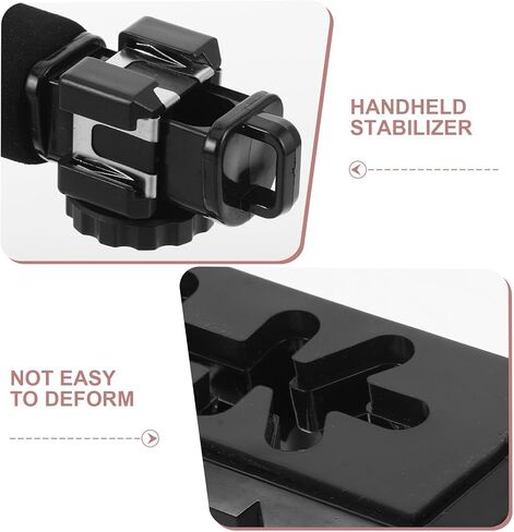 Alipis Handheld Camera Stabilizer Grip with Triple Cold Shoe Mount and Phone Clamp for Filmmaking, Video Stabilizer with Long Screw Compatible with Smartphones and Dv Camcorders in Kuwait