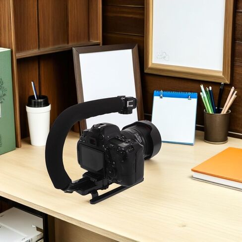 Alipis Handheld Camera Stabilizer Grip with Triple Cold Shoe Mount and Phone Clamp for Filmmaking, Video Stabilizer with Long Screw Compatible with Smartphones and Dv Camcorders in Kuwait