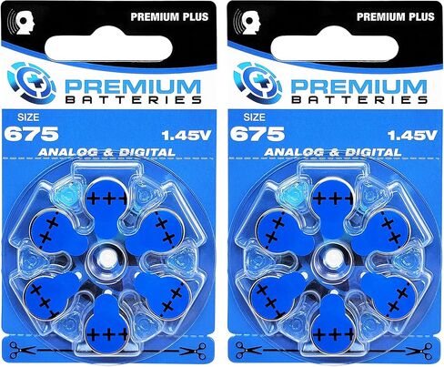 Premium Plus Size 13 PR48 Hearing Aid Batteries Orange Tab (60 Batteries) in Kuwait