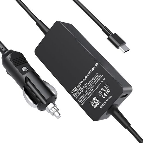100W Laptop Car Charger USB-C Laptop Car Charger for Dell Latitude/XPS/Precision,MacBook Pro/Air,Lenovo ThinkPad/Yoga,HP Spectre/Elitebook,Acer Chromebook,Samsung Galaxy,Asus,LG Gram–Extra USB-A Port in Kuwait