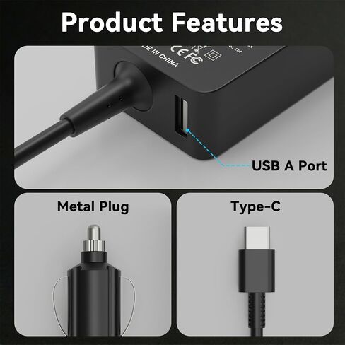 100W Laptop Car Charger USB-C Laptop Car Charger for Dell Latitude/XPS/Precision,MacBook Pro/Air,Lenovo ThinkPad/Yoga,HP Spectre/Elitebook,Acer Chromebook,Samsung Galaxy,Asus,LG Gram–Extra USB-A Port in Kuwait