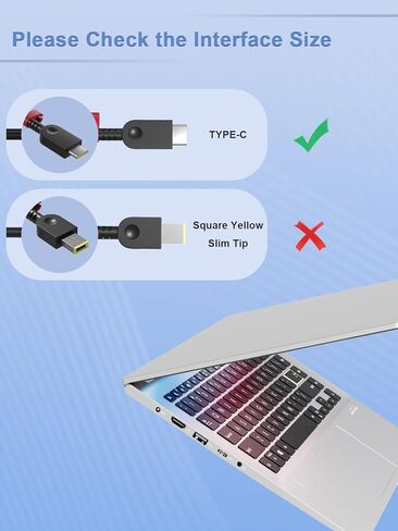 135W USB-C Charger Compatible with Lenovo ThinkPad Z16 P16s L16 L15 E16 E15 T16 T15 Yoga Slim/Pro 7 9, IdeaPad Pro 5 Laptop Replacement Adapter Suitable for Travel and Office use in Kuwait