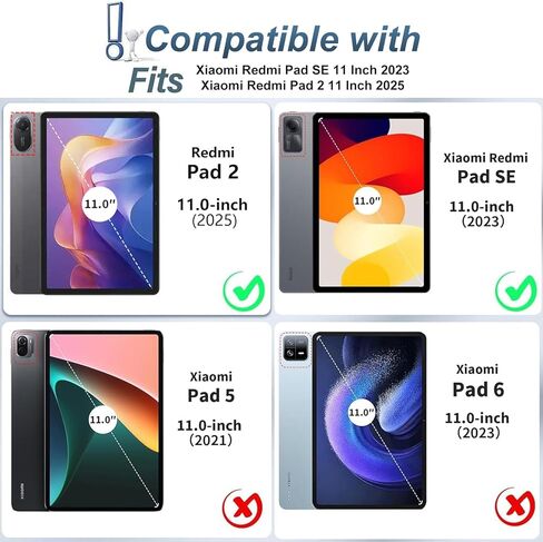 حافظة لوحة المفاتيح IVEOPPE لجهاز Redmi Pad 2 2025/Redmi Pad SE 11 بوصة 2023، لوحة مفاتيح بلوتوث لاسلكية قابلة للفصل مغناطيسيًا، غطاء فوليو بحامل من البولي يوريثان مع حامل قلم، رفيع وخفيف، أرجواني لافندر in Kuwait