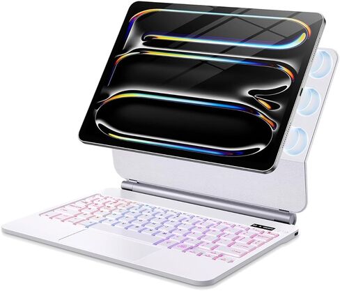 حافظة ALIWLHOF لجهاز iPad Pro 13 بوصة مع لوحة مفاتيح (M5/M4، 2025/2024)، حافظة لوحة مفاتيح iPad Pro 13 مع حامل مغناطيسي سهل التركيب، 7 ألوان خلفية - حافظة لوحة مفاتيح متعددة اللمس لجهاز iPad Pro 13 in Kuwait