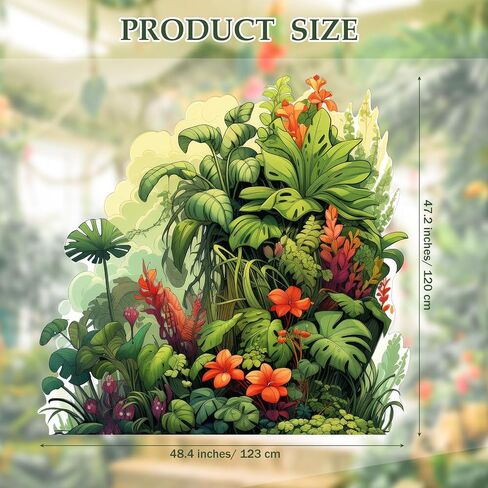 Gerrii VBS 2026 47.2 × 48.4 بوصة كبيرة الغابات المطيرة موضوع الطرف الديكور عطلة الكتاب المقدس مدرسة الغابات المطيرة خلفية الغابة مشهد النبات خلفية لVBS سفاري موضوع Luau الغابة ديكور حفلة in Kuwait