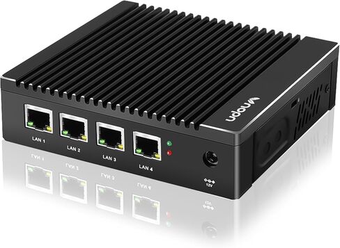 جهاز جدار حماية بدون مروحة Intel J3710 4C/4T، كمبيوتر صغير 4X i226 منافذ LAN 8G DDR3 RAM 64G mSATA SSD بوابة الشبكة جهاز التوجيه الناعم AES NI اختبار مع P-F-Sense/OPN-SESNE in Kuwait