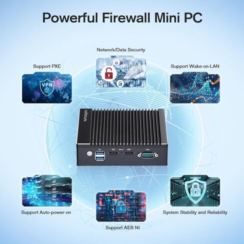 جهاز جدار حماية بدون مروحة Intel J3710 4C/4T، كمبيوتر صغير 4X i226 منافذ LAN 8G DDR3 RAM 64G mSATA SSD بوابة الشبكة جهاز التوجيه الناعم AES NI اختبار مع P-F-Sense/OPN-SESNE in Kuwait