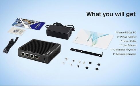 جهاز جدار حماية بدون مروحة Intel J3710 4C/4T، كمبيوتر صغير 4X i226 منافذ LAN 8G DDR3 RAM 64G mSATA SSD بوابة الشبكة جهاز التوجيه الناعم AES NI اختبار مع P-F-Sense/OPN-SESNE in Kuwait