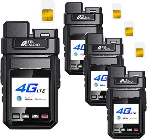 Lifetime Free 4G LTE Walkie Talkies with Multiple Batteries & Noise-Cancelling Headset, No Monthly Fee Unlimited Range POC Two-Way Radio, Extra Batteries Included, Nationwide Push-to-Talk for Business in Kuwait