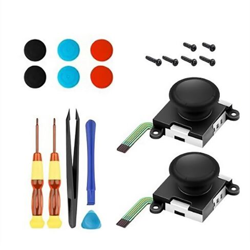 YUBJIANG 3D Joystick Analog Thumb Stick Pry Tools 19 In 1 Repair Kit for Switch Lite Controller in Kuwait
