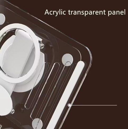 Transparent Rotating Phone Tablet Stand for Desk, 360° Rotation Foldable Adjustable Portable Holder for Office & Home Use, Compatible with iPad, Smartphones in Kuwait