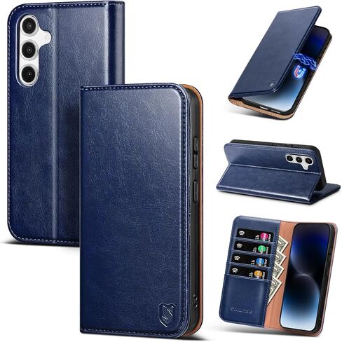 Compatible with Samsung Galaxy S25 FE Case Wallet with Card Holder [4 Card Slots] Kickstand [RFID Blocking] PU Leather Phone Case Flip Folio Protective Cover TPU Shockproof,Brown in Kuwait